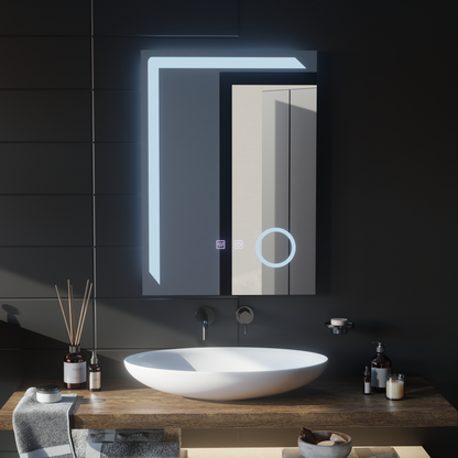 Система за разточване на огледало LED Touch Manfred, часовник и температура 60x80 cm козметично увеличение