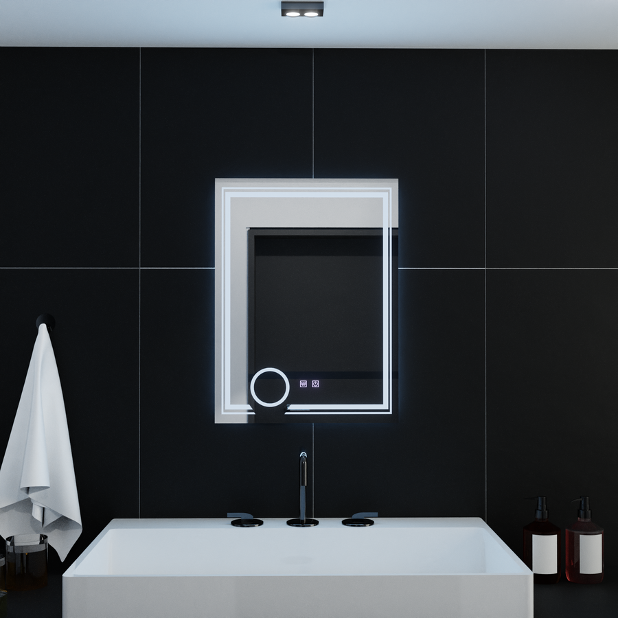 Огледално светодиодно правоъгълно 60x80cm magia canto touch system Намалява се разрушаване