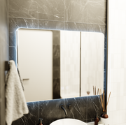 ARTEA Сензорно правоъгълно LED огледало, 80X60cm, система против запотяване, димиране, състезателна светлина 6000K