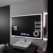 Правоъгълно светодиодно огледало, 120x80cm, souverain motionglow marcello, система за размразяване, часовник и термометър, козметична лупа, подражаема