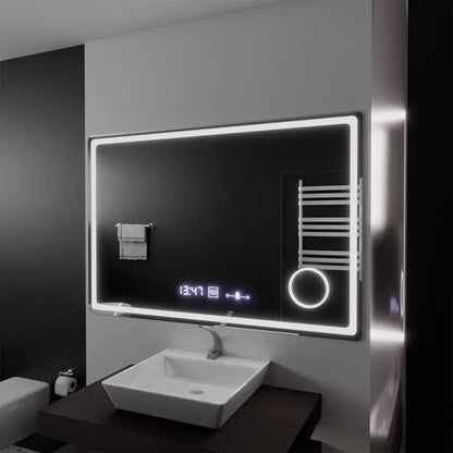 Огледален светодиоден правоъгълен 120x80cm Souverain Motionglow Marcello Dismantic Clock System & Dimable Cosmetic Terometer