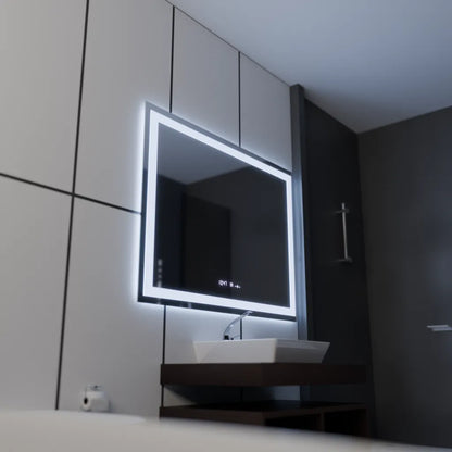 Огледално светодиодно правоъгълно 120x80cm Vérité motionglow marcello, система за деактивиране, термометър и часовник, засилване