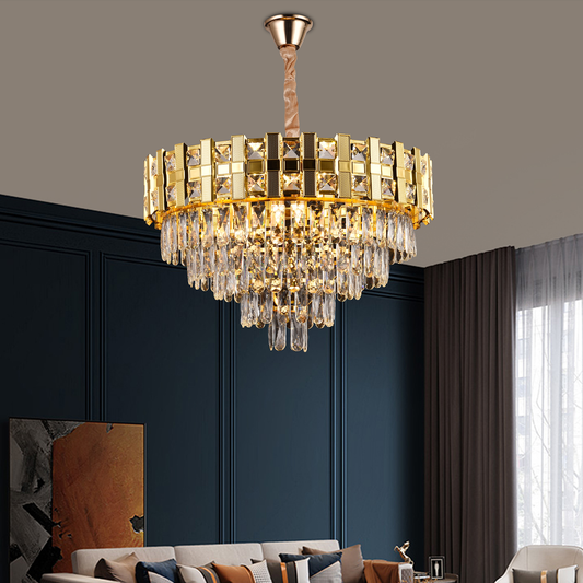 CryDelabure Crystal Aurelio Radiant 8xe14, 60cm диаметър, лъскаво злато, височина на препродажба