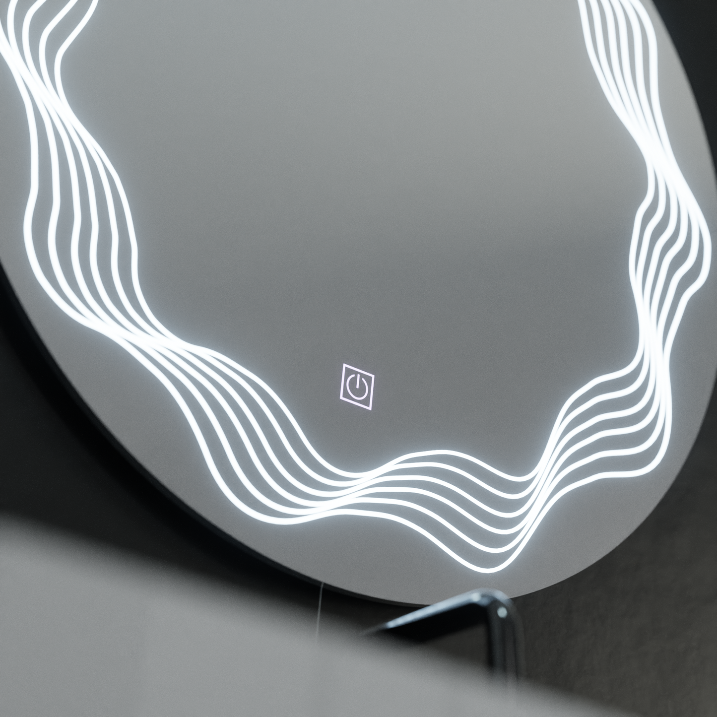 60см кръгло LED огледало, Flusso Touch, система за размразяване, мрачно