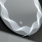 60см кръгло LED огледало, Flusso Touch, система за размразяване, мрачно