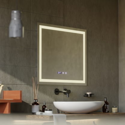 LED Touch Werner огледално огледало Система, часовник и температура 80x60 cm