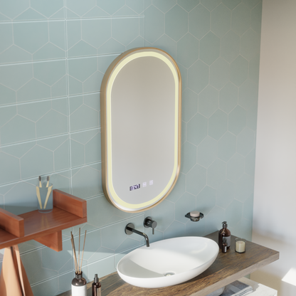 LED Touch Mirror внос на болест система 50x80 cm Rose Gold Frame