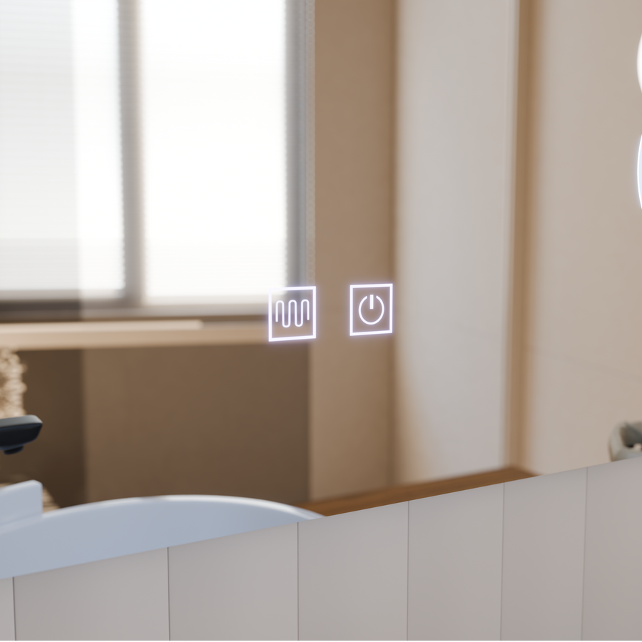 Система за разточване на огледало LED Touch Manfred, часовник и температура 60x80 cm козметично увеличение