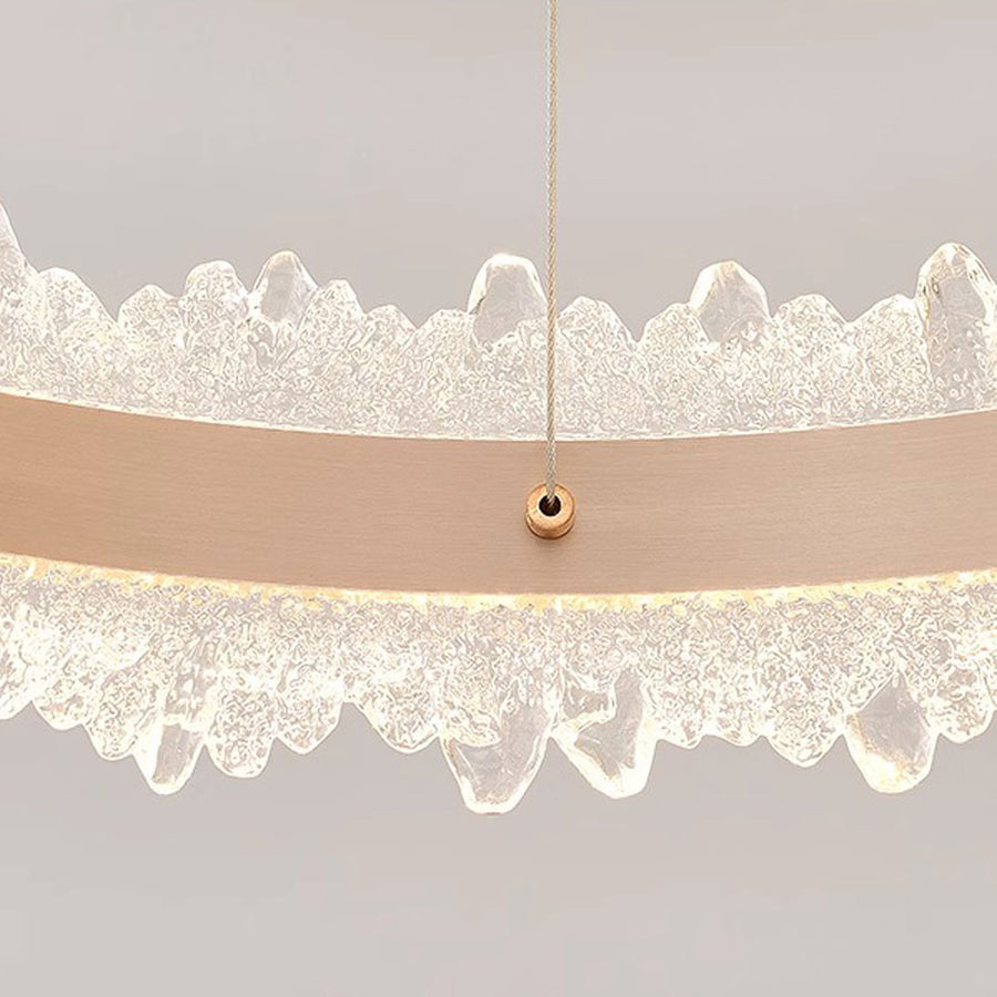 LED полилей, окачен с дистанционно управление Fosco Duo 126W, студена/гореща/неутрална светлина, нестабилна, регулируема височина, злато