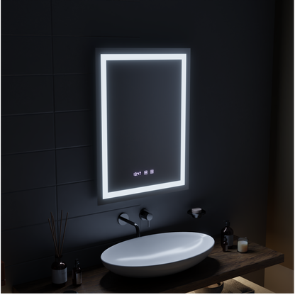 LED Touch Gustav Огледало Система, часовник и температура 60x80 cm