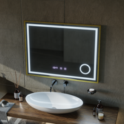 Огледални LED Touch Rolf Rolf Systems, часовник и температура 80x60 cm Golden Ramahed Cosmetics Lup
