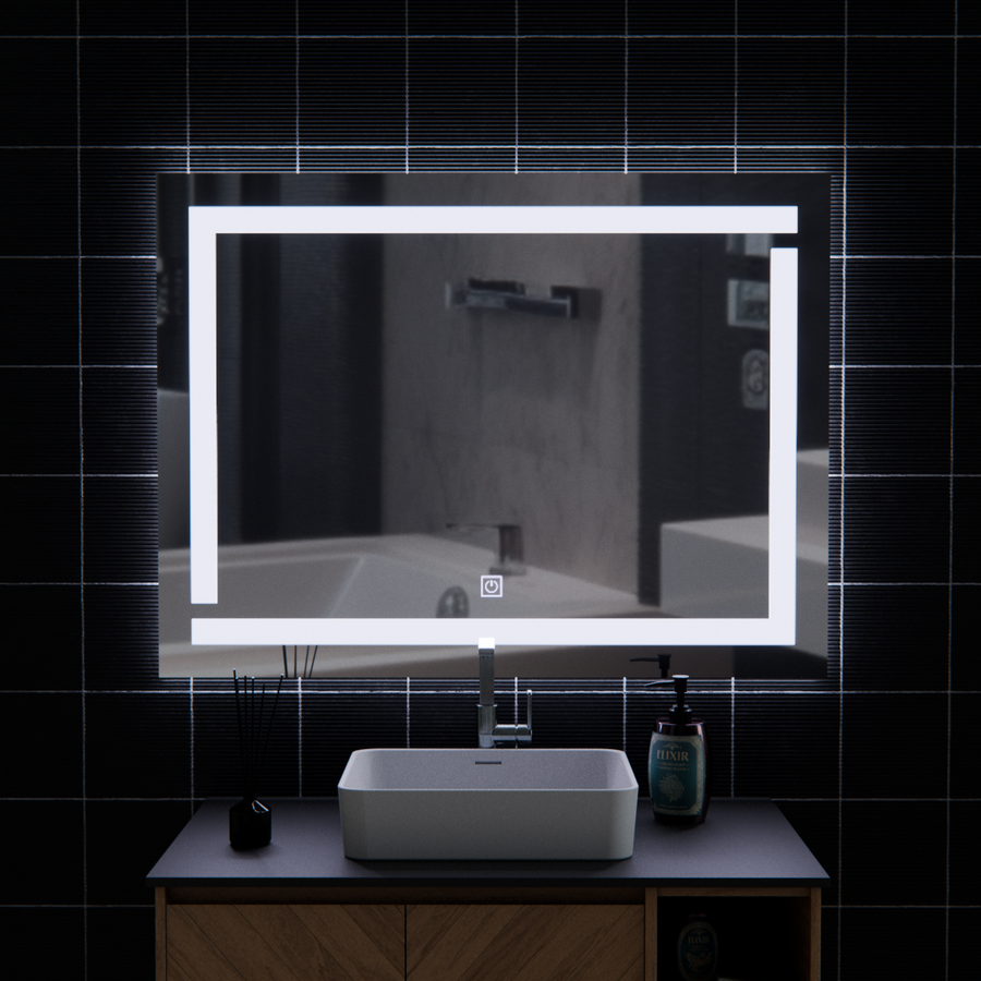 Giga LED огледало, 80x60cm, Silver, Touch, 6000K светлина