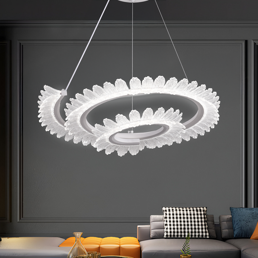 LULUS LED PRISM LUMINIS, CRYSTAL and METAL, 210W, 4 кръга, химируем, регулируема височина, студена/гореща/неутрална светлина, луксозно осветление