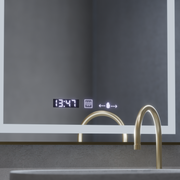 Правоъгълно светодиодно огледало, 60x80см, Royale Gold Motionglow Marcello, Dishobile System, Clock & Thermomet