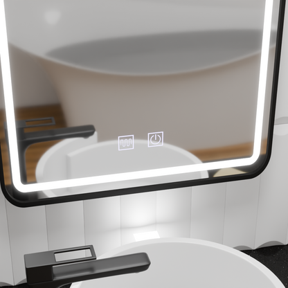 Правоъгълно LED огледало, 60x80см, Taglio Touch, система за деактивиране