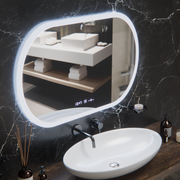 Овално светодиодно огледало, 80x50см, сензор за motionglow marcello, система за деактивиране, часовник