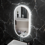 Овално светодиодно огледало, 50x100cm, Lucia Sensor Marcello, система за размразяване, часовник и термометър, подразбиращ се
