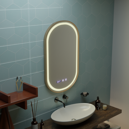 LED Touch Mirror внос на болест система 50x80 cm Rose Gold Frame