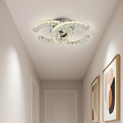 LED полилей с дистанционно управление и кристал шиит 27W, 2 кръга, студена/гореща/неутрална светлина, нестабилна, лъскава хром