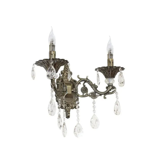 Нанесете Royal Sanssoci Wall, 2*E14, метал и кристал, античен бронз