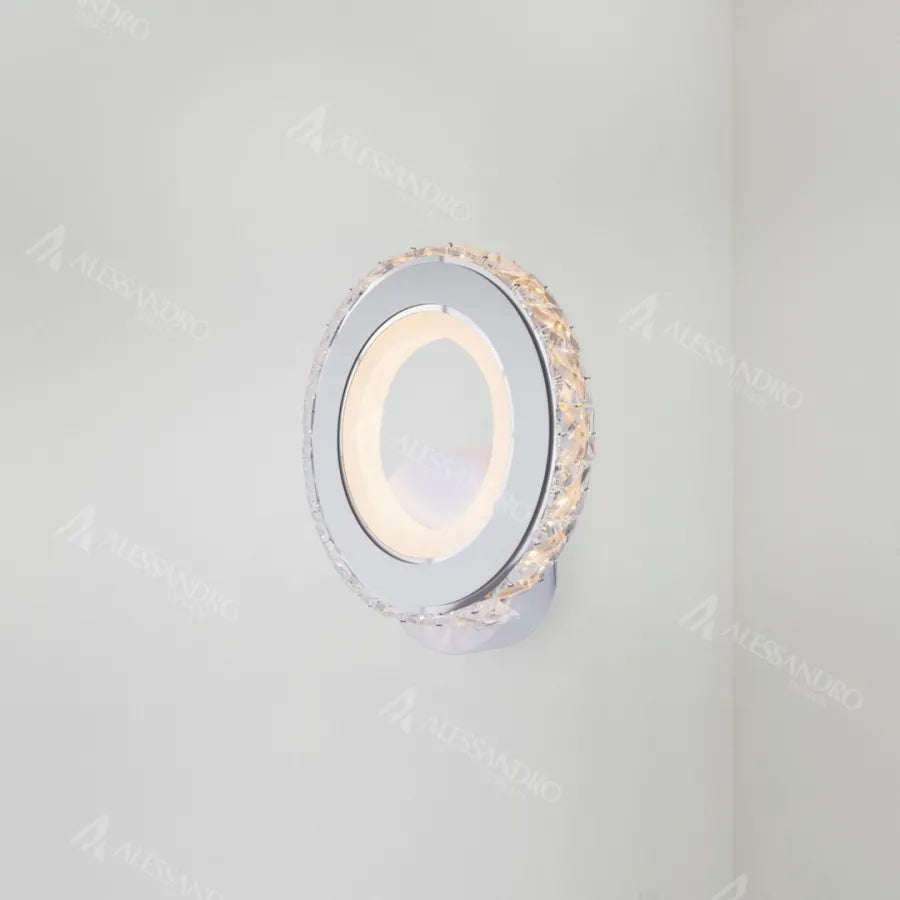 Нанесете LED Borandis 20W, бяло с хром, акрил и кристал, студена/гореща/неутрална светлина