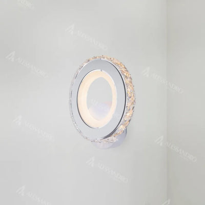 LED стенна лампа Borandis 16W, бяла с хром, акрил и кристал, студена/топла/неутрална светлина