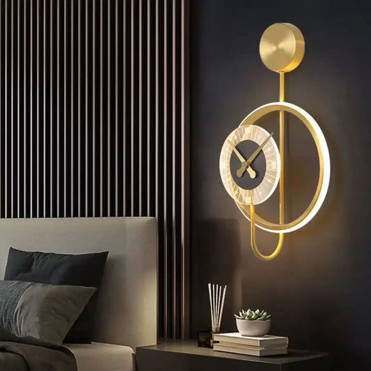Прилагайте LED Bridger 18W интегриран черен златен часовник