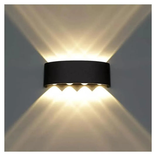 Fantasis Прилагайте външен и интериорен светодиод, 8 източника x 1W, IP65, Metallic, Black, 3000K