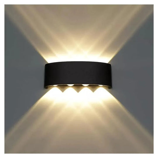 Fantas Външна и вътрешна LED стенна лампа, 8 източника x 1W, IP65, металик, черен, 3000K Външни стенни лампи Заглавие по подразбиране Alessandro Design