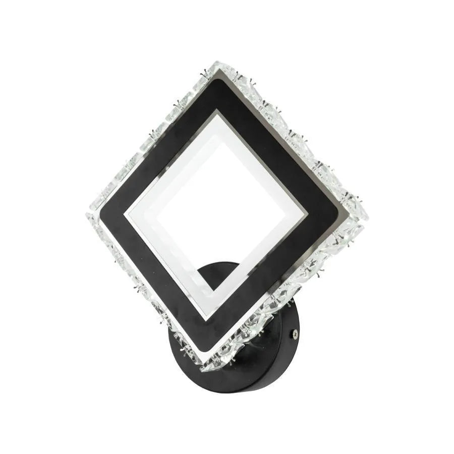 Нанесете Terrano LED с кристали, квадрат, 24W, студена/гореща/неутрална светлина, черна и неръждаема