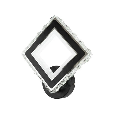 Нанесете Terrano LED с кристали, квадрат, 24W, студена/гореща/неутрална светлина, черна и неръждаема
