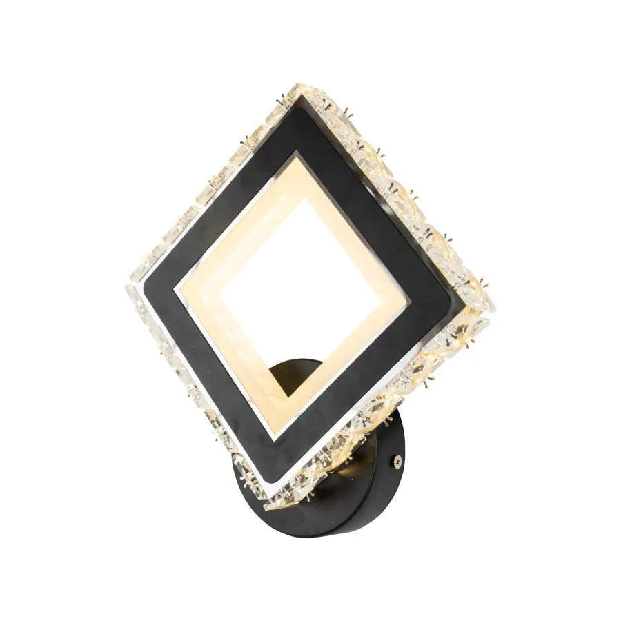 Нанесете Terrano LED с кристали, квадрат, 24W, студена/гореща/неутрална светлина, черна и неръждаема