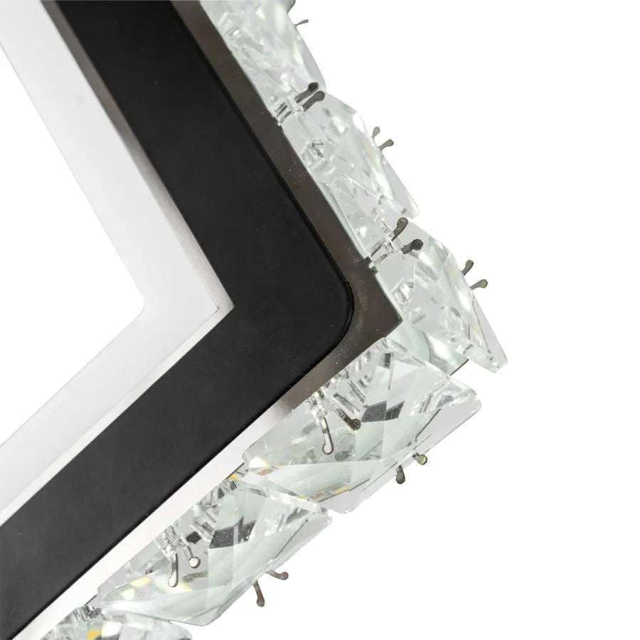 Нанесете Terrano LED с кристали, квадрат, 24W, студена/гореща/неутрална светлина, черна и неръждаема
