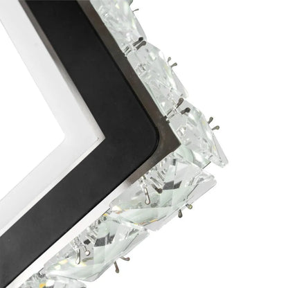 Нанесете Terrano LED с кристали, квадрат, 24W, студена/гореща/неутрална светлина, черна и неръждаема