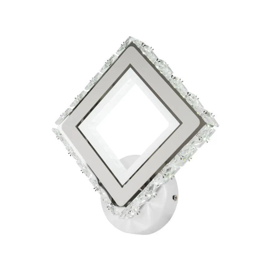 Нанесете Terrano LED с кристали, квадрат, 24W, студена/гореща/неутрална светлина, бяла и неръждаема