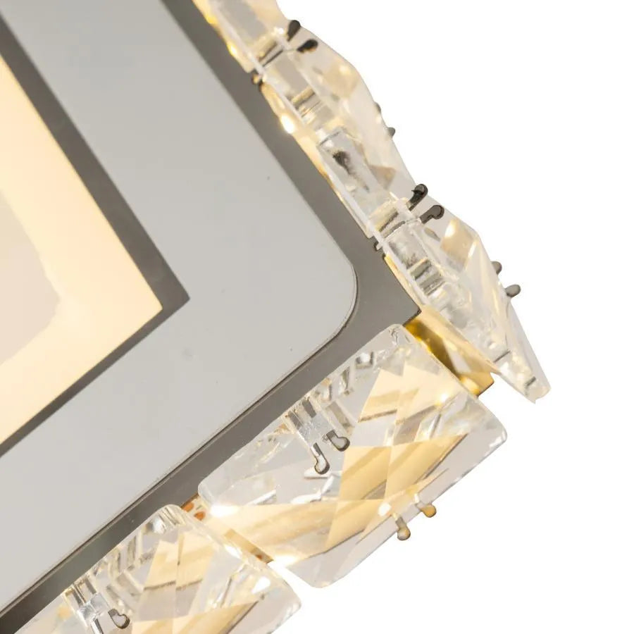 Нанесете Terrano LED с кристали, квадрат, 24W, студена/гореща/неутрална светлина, бяла и неръждаема
