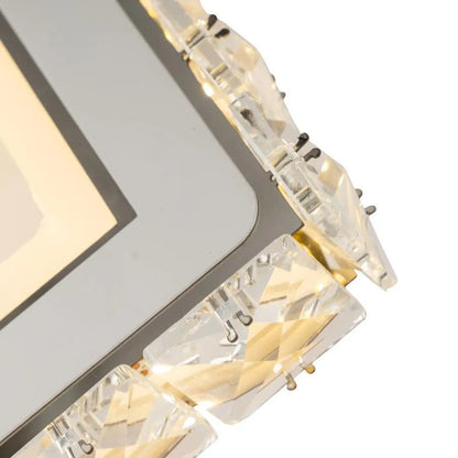Нанесете Terrano LED с кристали, квадрат, 24W, студена/гореща/неутрална светлина, бяла и неръждаема