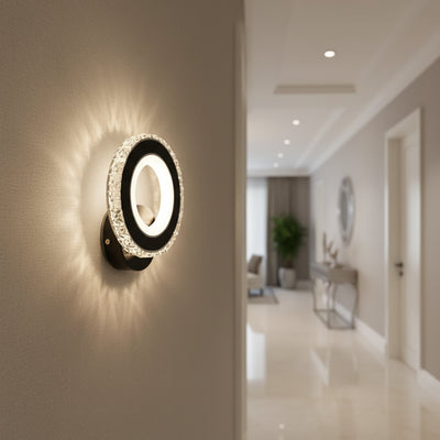 NOVA Rotonda LED стенна лампа, 16W, черна и неръждаема стомана, топла/студена/неутрална светлина