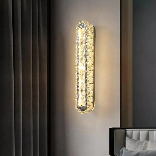 Нанесете LED Priscila, 5W, кристал, лъскав хром, гореща/студена/неутрална светлина
