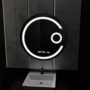Кръгло светодиодно огледало, 60 см, Visio Motionglow Marcello, система за размразяване, часовник и термометър, козметична лупа, подражаема
