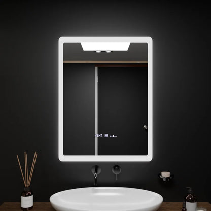 Огледален светодиоден правоъгълен 60x80cm Pugliesi Sensor Motionglow Marcello Clock Defrition System & Уменяем термометър