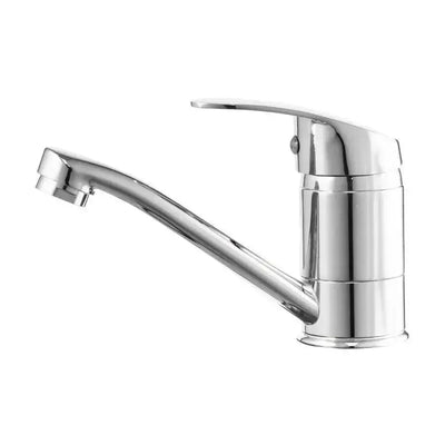 Washbasin батерия, въртяща се тръба, дължина 18 см, керамична касета, хром, включена връзка