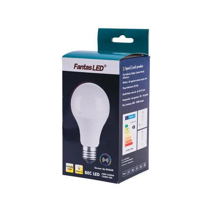 LED крушка със сензор, 12W, 6500K