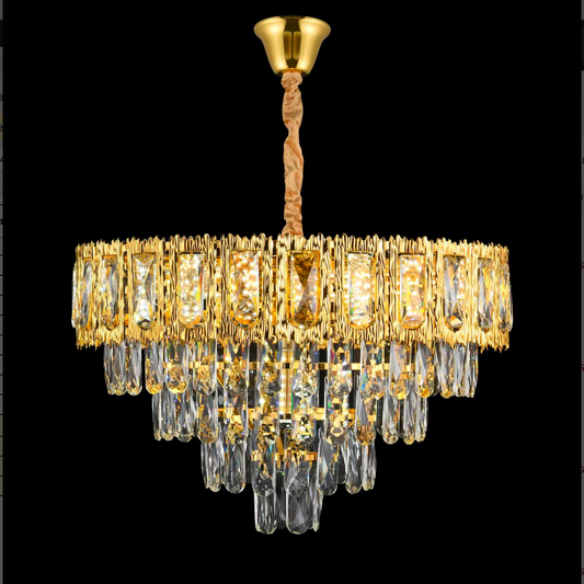 Кристален полилей Corona Incanto 3xe14, 30см диаметър, лъскаво злато, височина на преобладаване