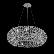 CHANDELIER CRYSTAL SEGOVIA MAGNO 5X E14, DIEMEMER 60 cm, лъскаво сребро, регулируема височина