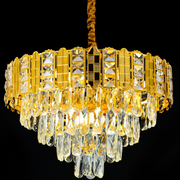 CHANDELIER CRYSTAL NEXIA SENA 3XE14, Диаметър 30см, лъскаво злато, преобладаваща височина