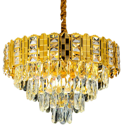 Candelabru Cristal CATHERINE Petito 3xE14, Diametru 30cm, Auriu Lucios, Inaltime Reglabila Candelabre Cristal Default Title Alessandro Design