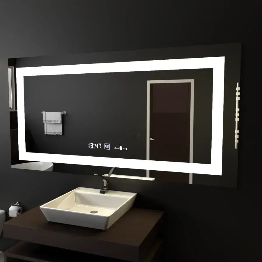 Правоъгълно светодиодно огледало 120x60cm verite motionglow marcellow simable system размразяване на часовника