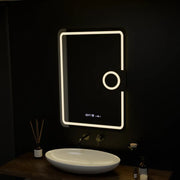 Правоъгълно светодиодно огледало, 50x70см, eclat motionglow marcello, система за размразяване, часовник и термометър, козметичен луп