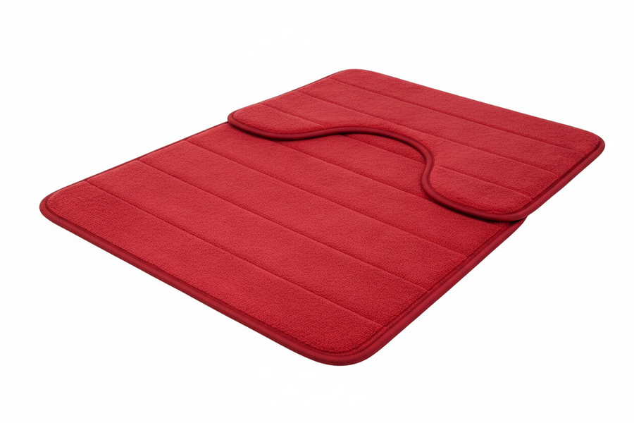 Комплект от 3 постелки за баня, 50x40 см, сини, неплъзгащи се